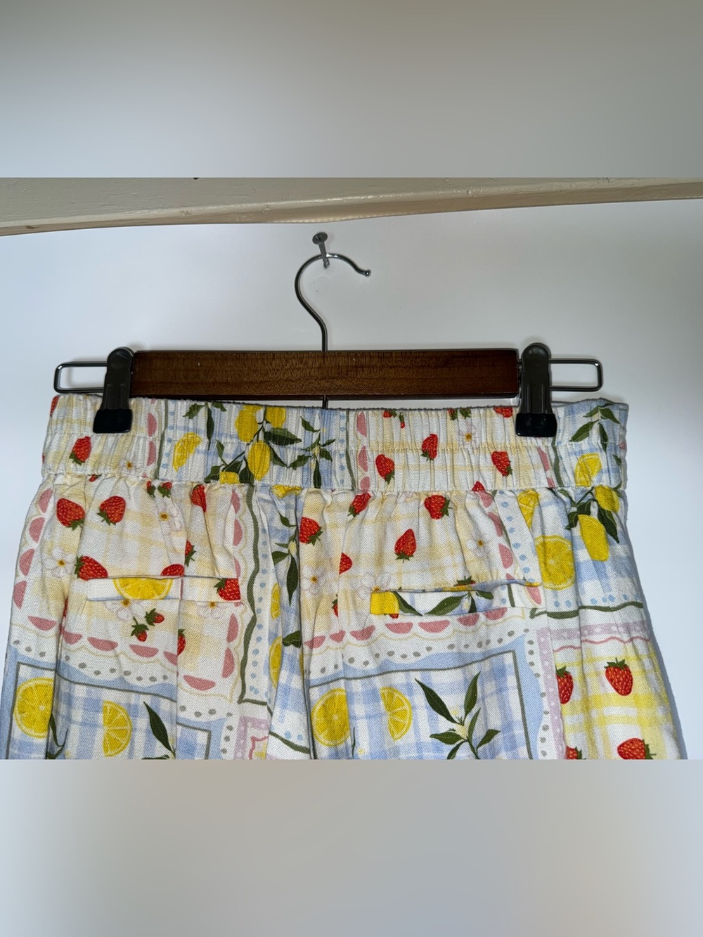 Tuiléa Strawberry Lemon Print Linen Blend Wide‎ Leg Pants Cottagecore 
Medium - Picture 9 of 12